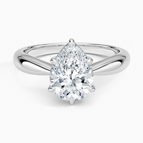 Platinum Thea Tapered Solitaire Diamond Ring