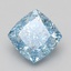 2.22 Ct. Fancy Vivid Blue Cushion Lab Grown Diamond
