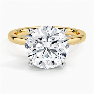 Comfort Fit 2mm Solitaire with 4ct Round Certified Lab Diamond in 18K Yellow Gold