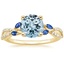 18K Yellow Gold Luxe Willow Sapphire and Diamond Ring (1/8 ct. tw.), smalltop view