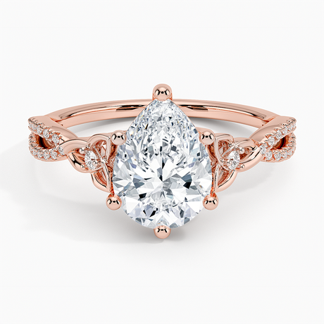 14K Rose Gold Luxe Celtic Love Knot Diamond Ring