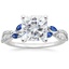 18K White Gold Luxe Willow Sapphire and Diamond Ring (1/8 ct. tw.), smalltop view