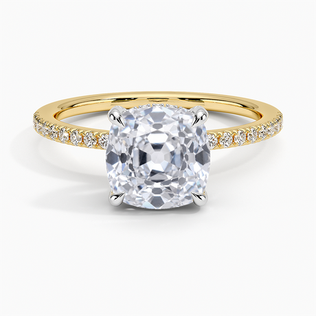 Mixed Metal Hidden Diamond Accent Engagement Ring