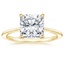 18K Yellow Gold Petite Secret Halo Diamond Ring, smalltop view