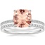 18KW Morganite Demi Diamond Ring with Luxe Ballad Diamond Ring, smalltop view