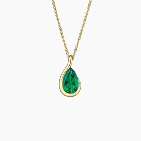 Bezel Atelier Lab Emerald Pendant Necklace