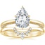 18K Yellow Gold Liliana Diamond Ring with Lunette Diamond Ring