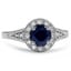 Custom Sapphire and Diamond Halo Ring with Vintage Details