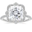 Platinum Reina Halo Diamond Ring, smalltop view