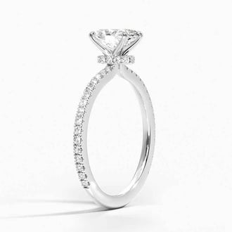 Demi Ring with 1ct Oval Lab Diamond Center Stone