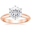 14K Rose Gold Classic Six-Prong Solitaire Ring, smalltop view