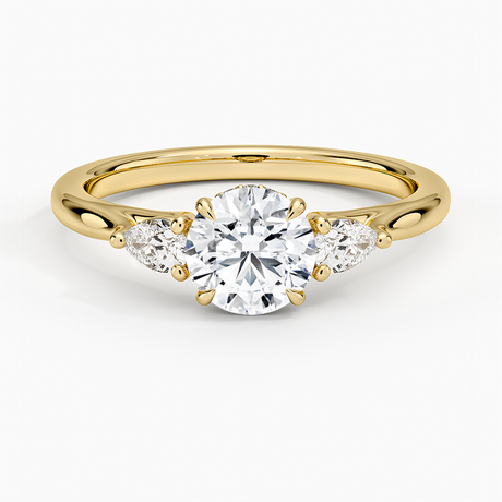 Floating Three Stone Pear Diamond Ring