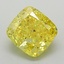 1.31 Ct. Fancy Vivid Yellow Cushion Lab Grown Diamond