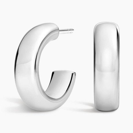 Medium Sculpted Dome Hoop Earrings