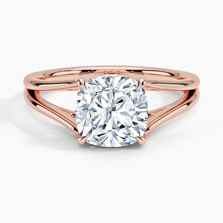 14K Rose Gold Tressa Split Shank Solitaire Ring