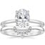 18K White Gold Lumiere Diamond Ring with Lunette Diamond Ring