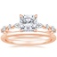 14K Rose Gold Versailles Hidden Halo Diamond Ring with Petite Comfort Fit Wedding Ring