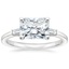 18K White Gold East West Tapered Baguette Diamond Ring, smalltop view