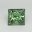 1.08 Ct. Fancy Vivid Green Princess Lab Grown Diamond