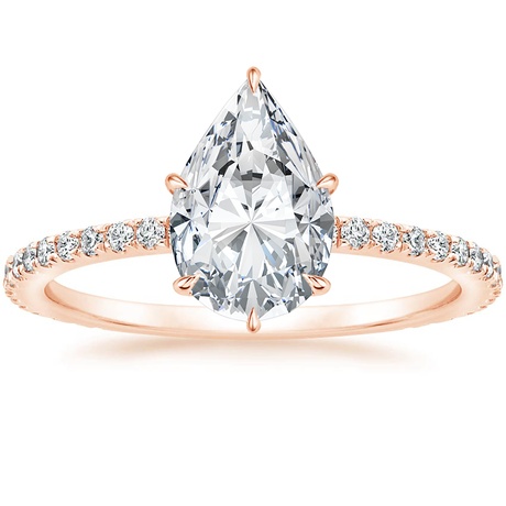 14K Rose Gold Demi Diamond Ring with Luxe Ballad Diamond Ring