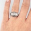 The Climbing Rose Ring, smalltop view on a hand
