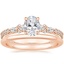 14K Rose Gold Primrose Diamond Ring with Petite Comfort Fit Wedding Ring