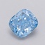 1.04 Ct. Fancy Vivid Blue Cushion Lab Grown Diamond
