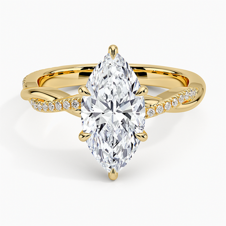 18K Yellow Gold Petite Twisted Vine Diamond Ring (1/8 ct. tw.)