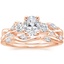 14K Rose Gold Three Stone Willow Diamond Ring (1/3 ct. tw.) with Winding Willow Diamond Ring
