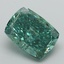 3.03 Ct. Fancy Vivid Green Cushion Lab Grown Diamond