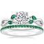 Platinum Willow Ring With Lab Emerald Accents with Luxe Ballad Emerald Ring