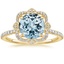 18K Yellow Gold Reina Halo Diamond Ring, smalltop view