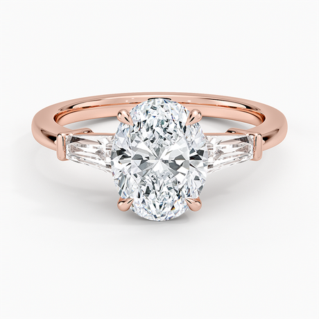 14K Rose Gold Symphony Tapered Baguette Three Stone Diamond Ring (1/2 ct. tw.)