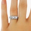 The Lise Ring, smalltop view on a hand
