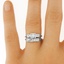 The Casey Ring Set, smalltop view on a hand