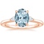 14K Rose Gold Aria Perfect Fit Three Stone Diamond Ring, smalltop view