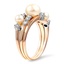 The Branwen Ring, smalltop view on a hand