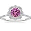 18KW Sapphire Reina Halo Diamond Ring, smalltop view