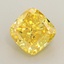 1.07 Ct. Fancy Vivid  Yellow Cushion Lab Grown Diamond