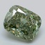 3.18 Ct. Fancy Vivid Green Cushion Lab Grown Diamond