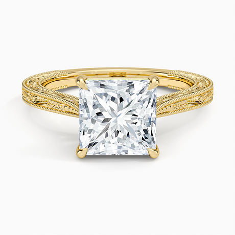 Engraved Engagement Ring - Elsie
