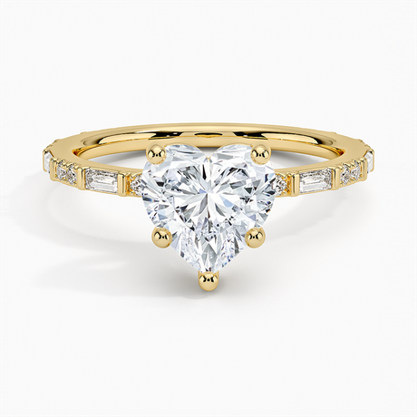 Luz Baguette and Round Diamond Ring