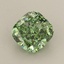 1.17 Ct. Fancy Vivid Green Cushion Lab Grown Diamond