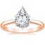 14K Rose Gold Dawn 1.5mm Diamond Ring, smalltop view