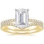 18KY Moissanite Ballad Diamond Ring (1/8 ct. tw.) with Flair Diamond Ring (1/6 ct. tw.), smalltop view