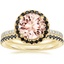 18KY Morganite Waverly Diamond Ring with Black Diamond Accents with Luxe Ballad Black Diamond Ring, smalltop view