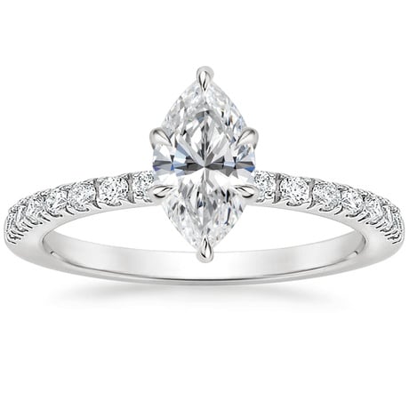 18K White Gold Bliss Diamond Ring (1/6 ct. tw.) with Bliss Diamond Ring (1/5 ct. tw.)