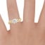 18K Yellow Gold Azalea Twist Diamond Ring, smallzoomed in top view on a hand