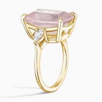 Soiree Rose Quartz and Diamond Cocktail Ring