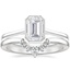 18K White Gold Petite Luna Bezel Ring with Lunette Diamond Ring